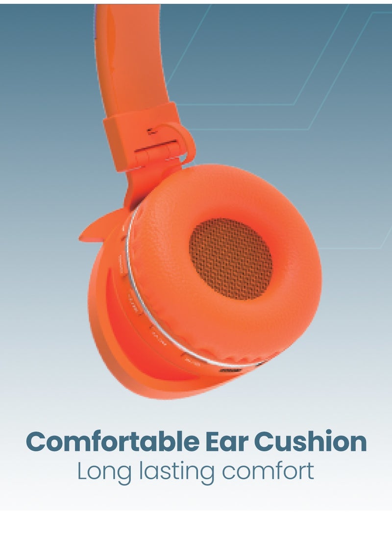 Moxedo Moxedo Junior Wireless On-Ear Headphones for Kids Adjustable Foldable Design Stereo Headphone 90dB with Built-In Microphone Compatible for iPad/Phone/Tablet and Other Devices (Junior Dilla)  - Image 2