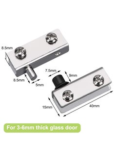 Excefore Glass Door Hinge, 8Pcs Iron Glass Door Pivot Hinge, Glass No Drilling Fit for 3-6mm Free-Swinging Glass Door  - Image 2
