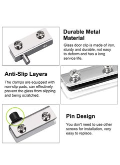 Excefore Glass Door Hinge, 8Pcs Iron Glass Door Pivot Hinge, Glass No Drilling Fit for 3-6mm Free-Swinging Glass Door  - Image 4