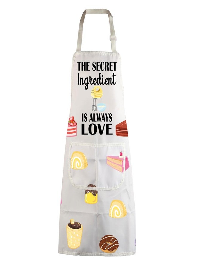 MBMSO Baking Apron the Secret Ingredient is Always Love Apron Baker Gifts Baking Cooking Gifts for Bake Lover Kitchen Apron (Baking Apron-white) - Image 1