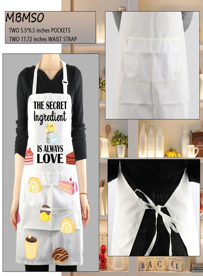 MBMSO Baking Apron the Secret Ingredient is Always Love Apron Baker Gifts Baking Cooking Gifts for Bake Lover Kitchen Apron (Baking Apron-white) - Image 3