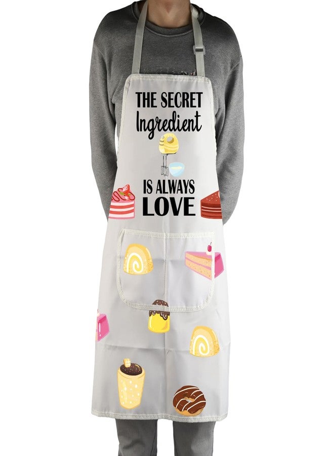 MBMSO Baking Apron the Secret Ingredient is Always Love Apron Baker Gifts Baking Cooking Gifts for Bake Lover Kitchen Apron (Baking Apron-white) - Image 4