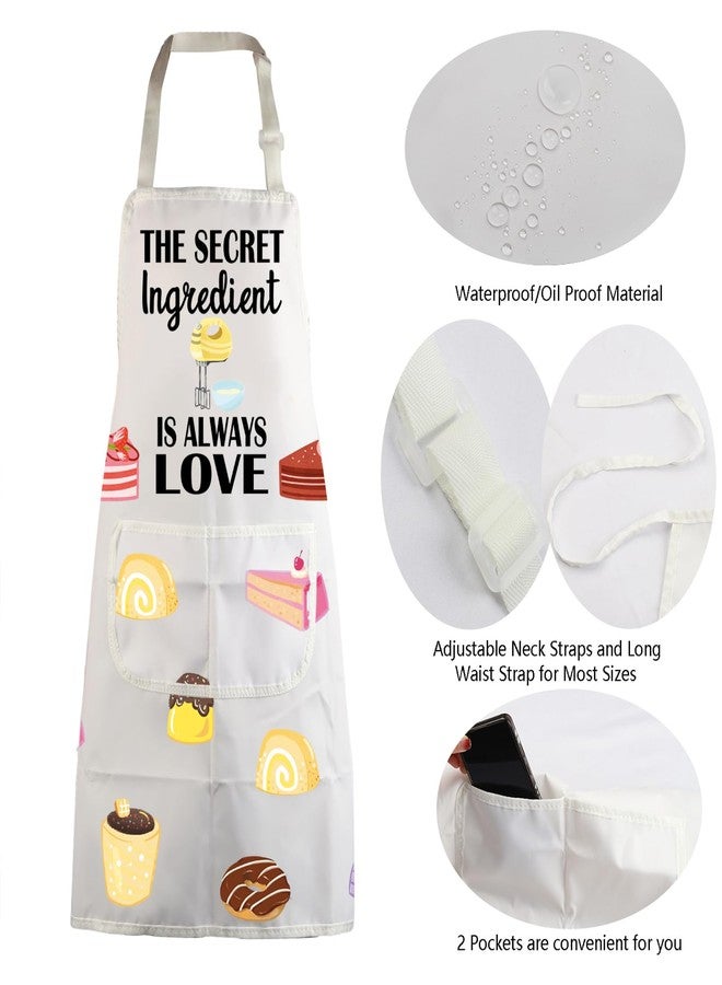 MBMSO Baking Apron the Secret Ingredient is Always Love Apron Baker Gifts Baking Cooking Gifts for Bake Lover Kitchen Apron (Baking Apron-white) - Image 5
