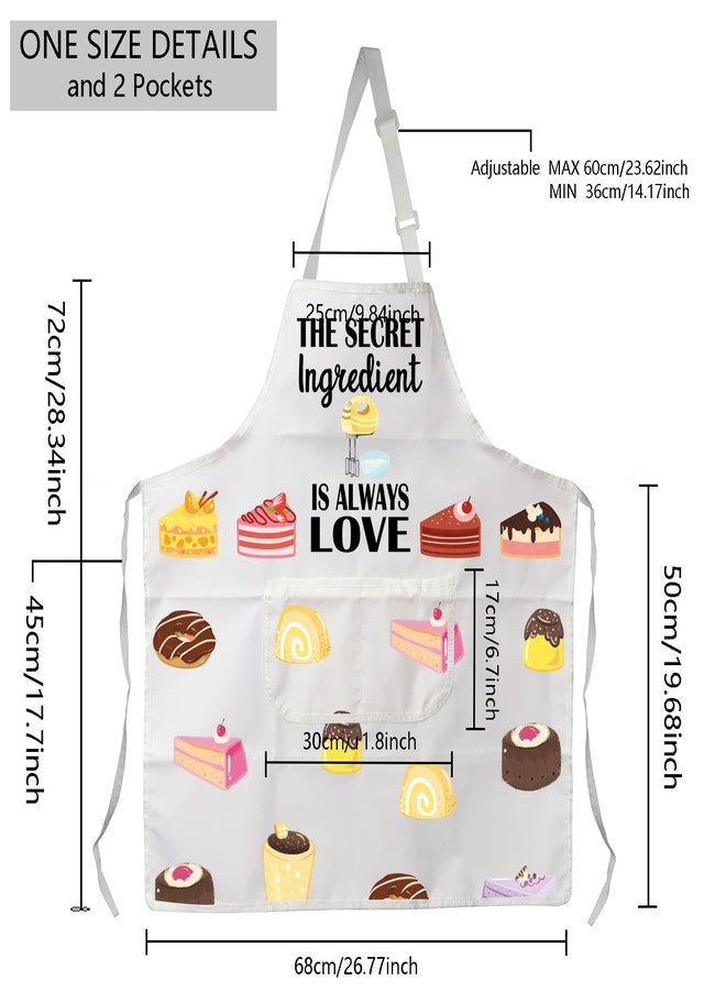 MBMSO Baking Apron the Secret Ingredient is Always Love Apron Baker Gifts Baking Cooking Gifts for Bake Lover Kitchen Apron (Baking Apron-white) - Image 2