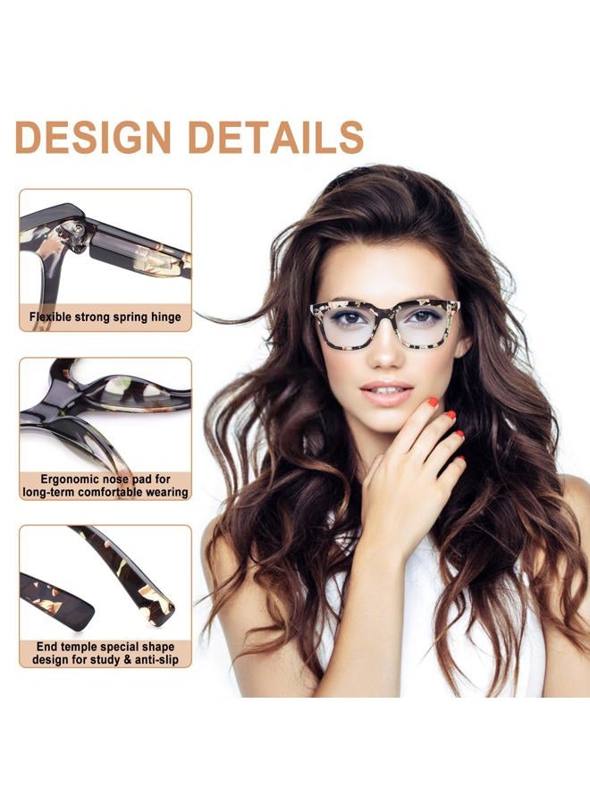 CHOFILORD 6 Pack Fashion Reading Glasses for Women Men Blue Light Blocking Oversized Square Readers with Spring Hinge (6 Pack Colorful C, 1.75, x) - Image 4