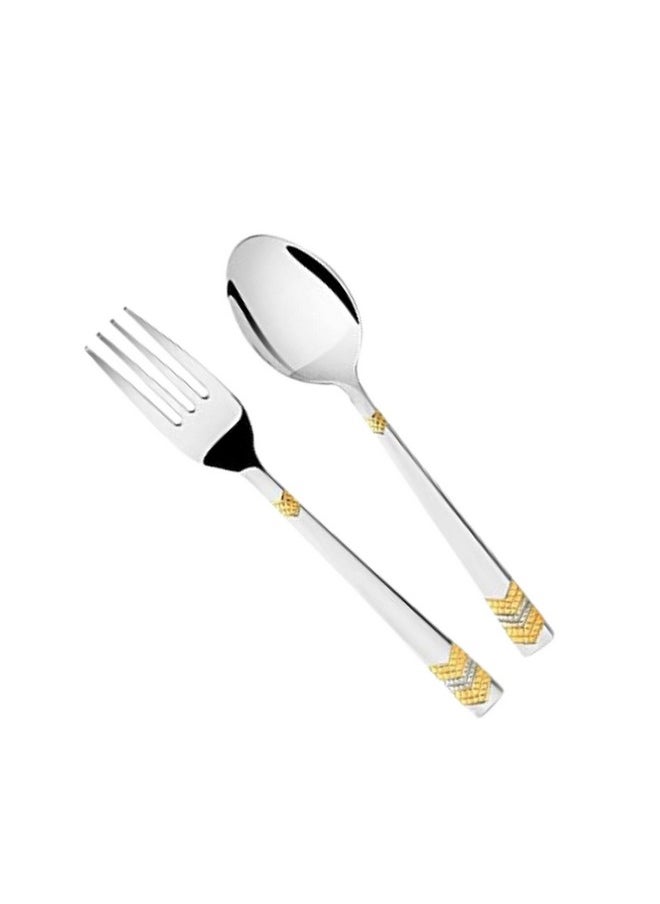 FnS RAGA 24 Karat Gold Plated 12 Pcs Cutlery Set (6 Pc Dinner Spoons, 6 Pc Dinner Fork) - pzsku/Z5C23672D4FA7E10064FEZ/45/_/1740119047/3812f9f7-4ca2-4e8f-b0f4-55281859080d