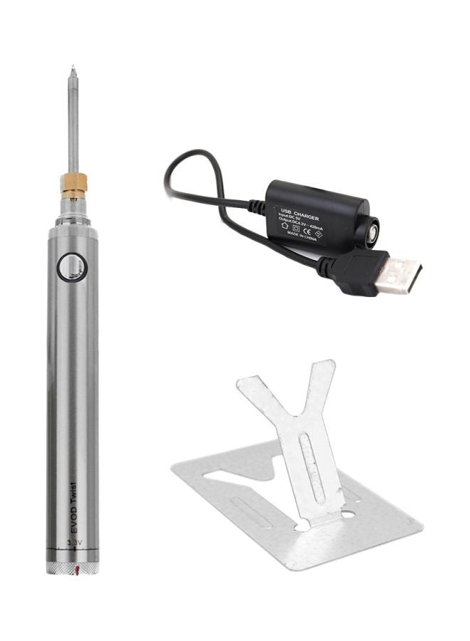 كاوية لحام لاسلكية مزودة بموصل USB فضي 15x4x10.5سم - Image 1