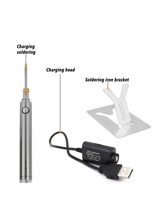 كاوية لحام لاسلكية مزودة بموصل USB فضي 15x4x10.5سم - Image 5