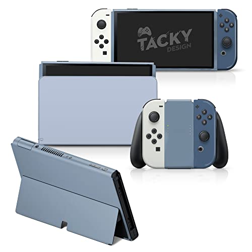 TACKY DESIGN Colorwave Skin Compatible with Nintendo Switch OLED, Premium Vinyl 3M Full Wrap Decal, Blue (Nintendo Switch OLED (2021)) - Image 1