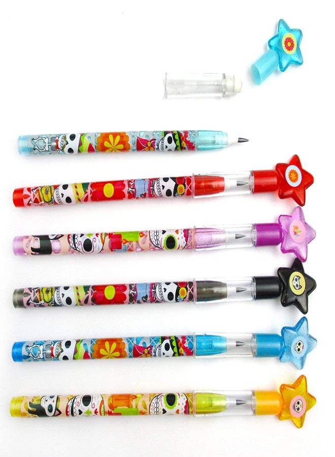 تايني ميلز مجموعة أقلام رصاص متعددة النقاط قابلة للتكديس من TINYMILLS، 24 قطعة، مناسبة ليوم الموتى والهالوين، مع ممحاة لحفلات الهالوين، وهدايا الكرنفال، وحقائب هدايا، وحشوات بينياتا - Image 3