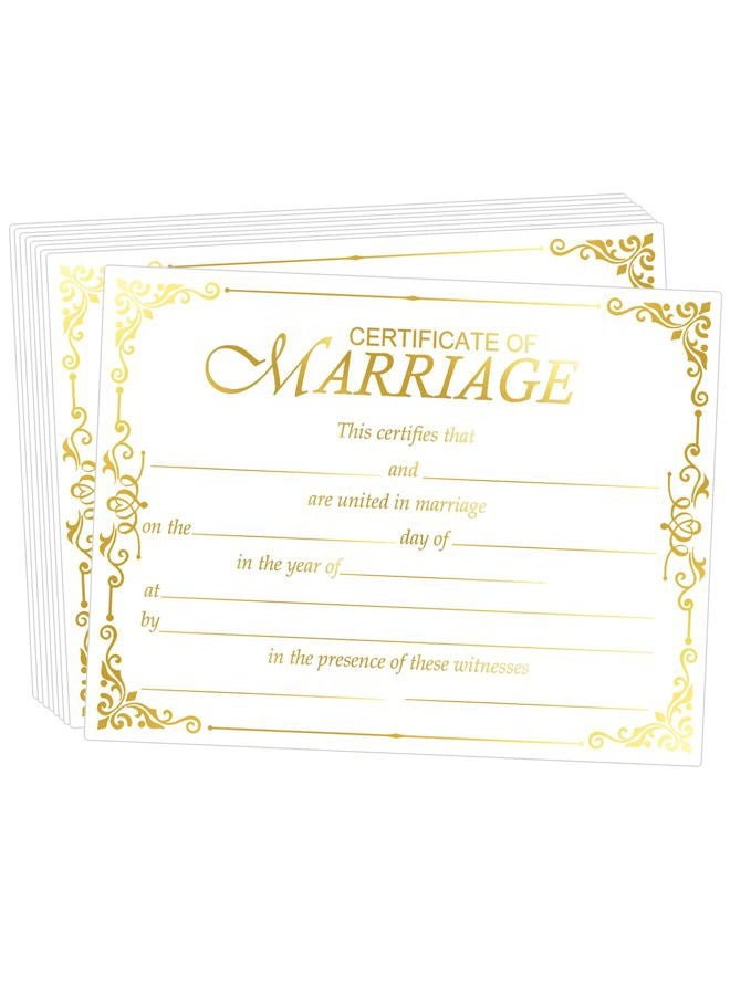 wootile Marriage Certificates with Gold Foil Edges 11 x 8.5 Inch Blank Certificate Paper Wedding Certificates Blank Wedding Certificate for Wedding Ceremony Proposals 24 Pcs (Gold) - Image 1