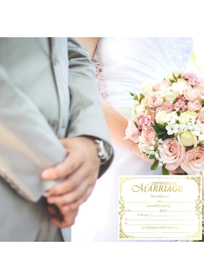 wootile Marriage Certificates with Gold Foil Edges 11 x 8.5 Inch Blank Certificate Paper Wedding Certificates Blank Wedding Certificate for Wedding Ceremony Proposals 24 Pcs (Gold) - Image 3