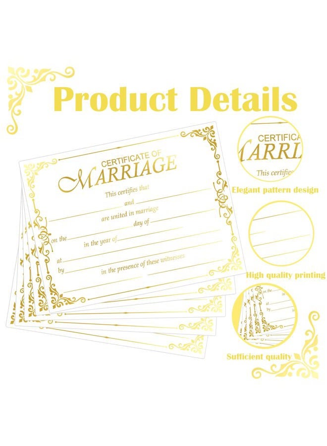 wootile Marriage Certificates with Gold Foil Edges 11 x 8.5 Inch Blank Certificate Paper Wedding Certificates Blank Wedding Certificate for Wedding Ceremony Proposals 24 Pcs (Gold) - Image 5