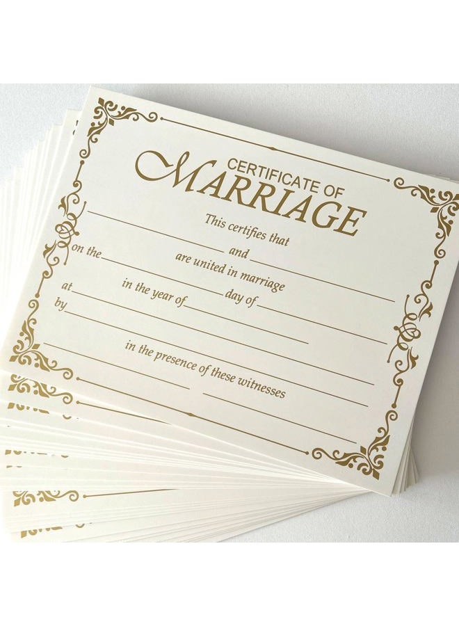 wootile Marriage Certificates with Gold Foil Edges 11 x 8.5 Inch Blank Certificate Paper Wedding Certificates Blank Wedding Certificate for Wedding Ceremony Proposals 24 Pcs (Gold) - Image 4
