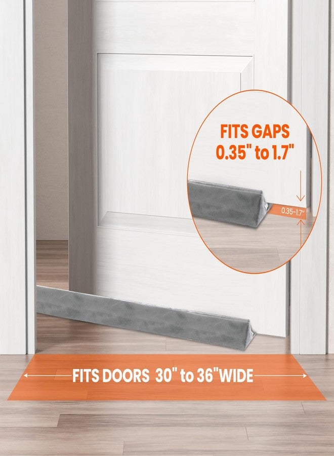 GDHOMM Door Draft Stopper for Bottom of Doors Weather Stripping Door Gap Filler Soundproof Size Adjustable 30"-36", Gray - Image 3
