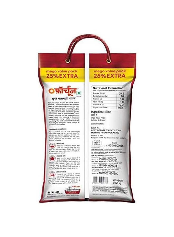 Fortune Super Basmati Rice, Long Grain Aromatic Rice for Daily Use, 5kg - Image 2