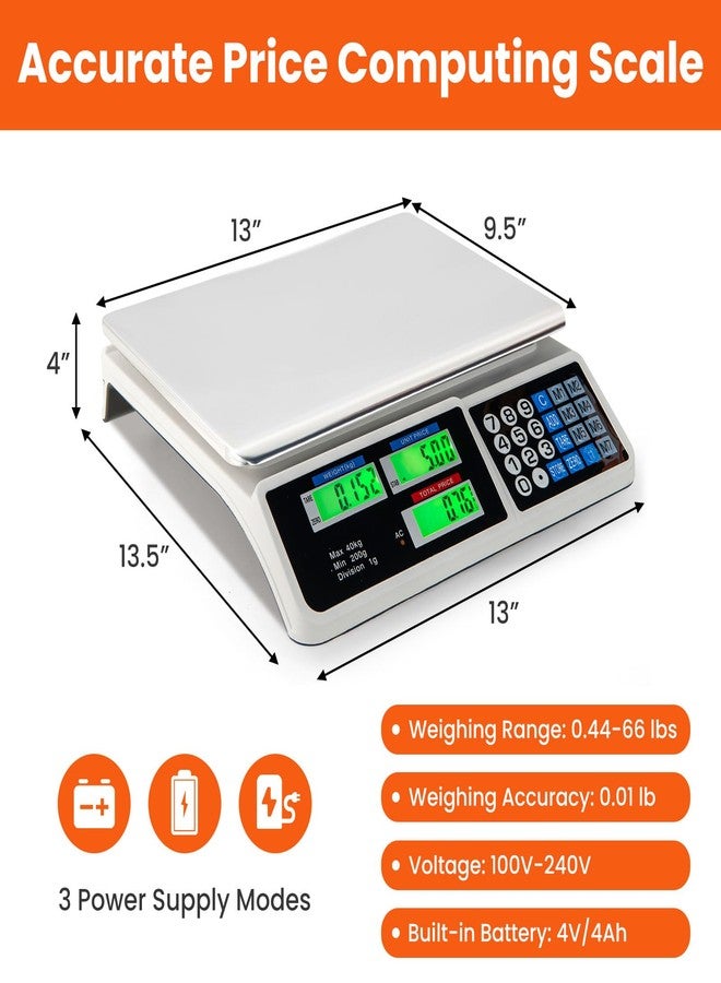 Giantex Price Computing Scale, 66 lbs LCD Digital Commercial Food Meat Produce Weighing Scale in lb & kg, Stainless Steel Electronic Kitchen Scale for Farmers Market, Retail Outlets, Meat Shop - Image 4