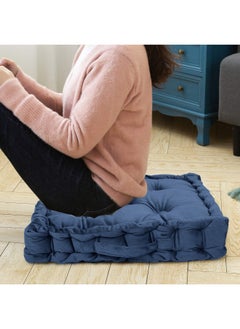 Rest Box Cushion Seat Pad Premium Velvet Chair Pad Adults Chair Armchair Navy Blue 40Cm X 40Cm + 8Cm  - Image 3