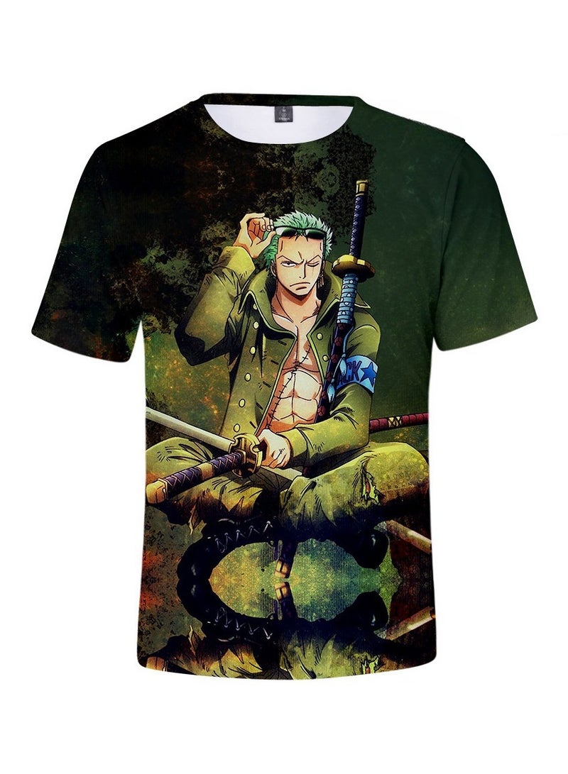 KUYING New One Piece Print Loose Round Neck Short Sleeved Shirt  - Image 1