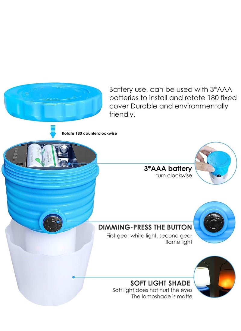 SYOSI - Portable Outdoor Camping Light, Lanterns Battery Powered Led, with Flame Flicker Lighting Mode, 600Lm, for Kids Camping Chair, Bedroom, Festival, Party Decoration and Outdoor(2 PCS) - Image 1