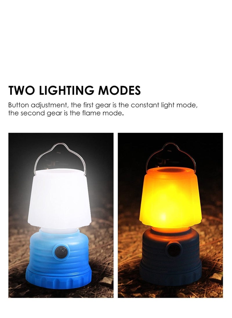 SYOSI - Portable Outdoor Camping Light, Lanterns Battery Powered Led, with Flame Flicker Lighting Mode, 600Lm, for Kids Camping Chair, Bedroom, Festival, Party Decoration and Outdoor(2 PCS) - Image 1