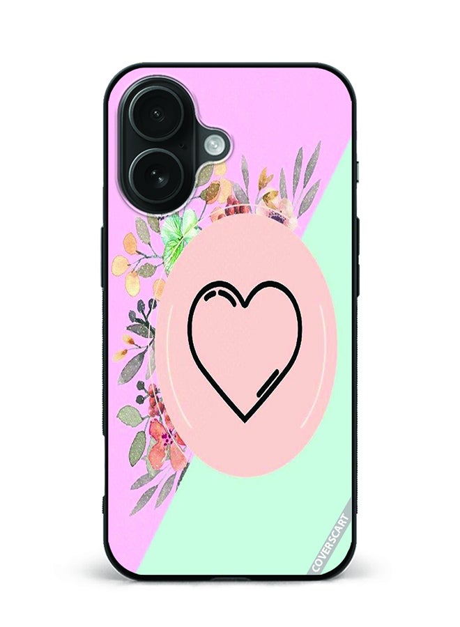 Protective Case Cover For Apple iPhone 16 Heart Design Multicolour