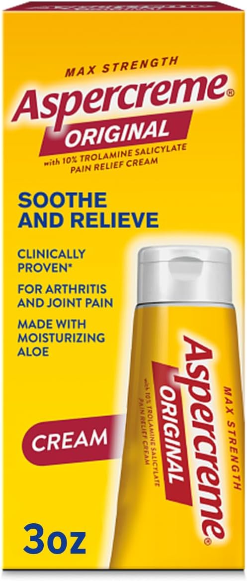 Aspercreme Original Pain Relief Cream for Arthritis Joint  Muscle Pain NonGreasy Topical Analgesic with Moisturizing Aloe  MaxStrength 10 Trolamine Salicylate 3 oz - Image 1