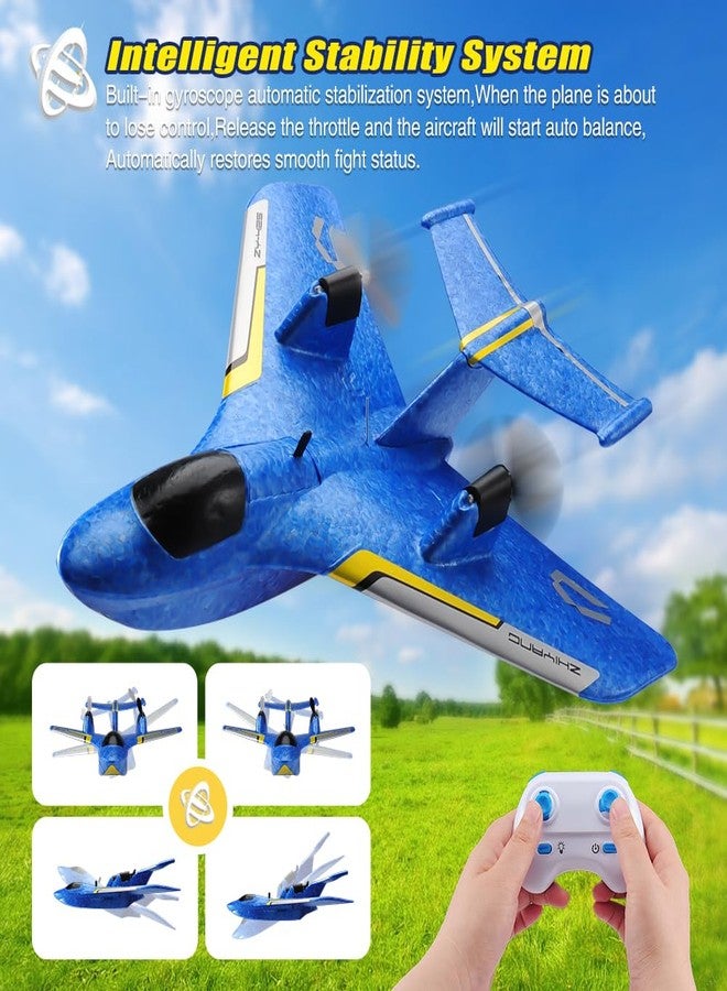 RoofWorld RC Water Plane,RC Airplane for Water Land and Air, Remote Control Airplane Flying Fighter Toys,2.4GHz 6-axis Gyro Stabilizer RTF Glider Aircraft Jet for Kids Adults Beginners Boys (Blue) - Image 4