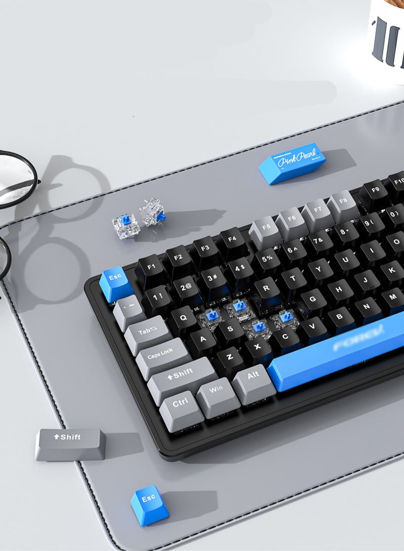 Wired Mechanical Keyboard, RGB Backlit 82 Keys Keyboard Suitable For Gaming,E-Sports,Study,Work (PinkGreen) - Image 3