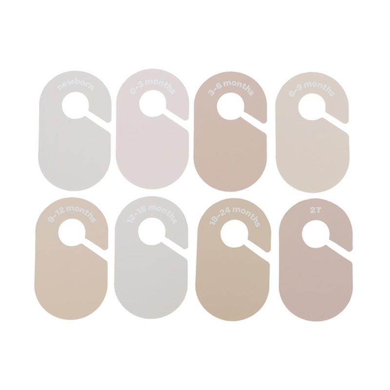 3 Sprouts Baby Closet Dividers 8-Piece Set Newborn to 2T - Double-Sided Organizer for Nursery Clothing Storage - Neutral - Image 5