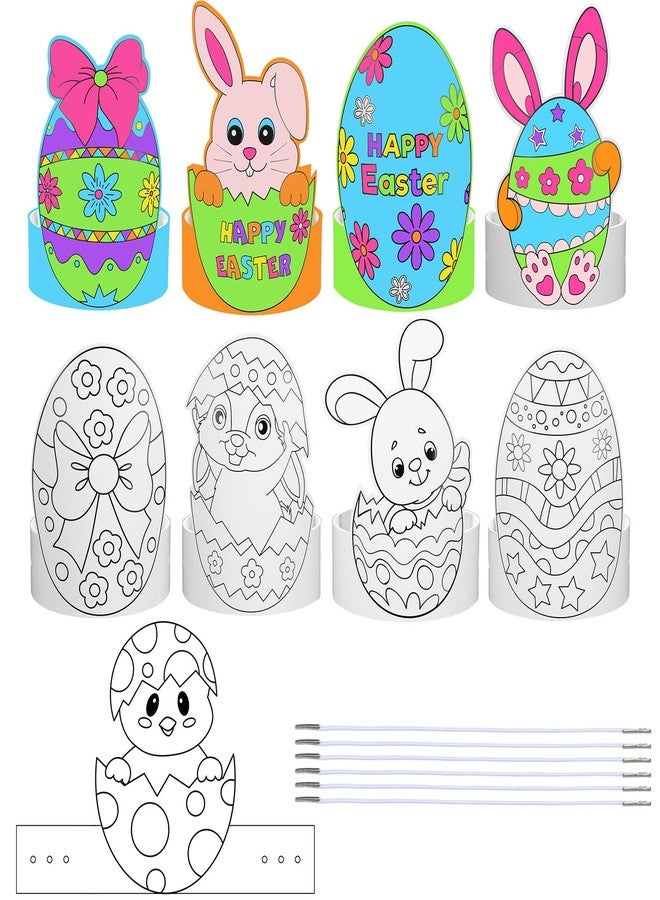 ووانجر مجموعة مكونة من 27 قطعة من عصابات رأس عيد الفصح من Woanger، تلوين أرنب الربيع الخاص بك، قبعة ورقية قابلة للتعديل، فنون عيد الفصح DIY، بيض تاج الدجاج، حرف يدوية للأطفال، هدايا حفلات العطلات، أنشطة البحث عن البيض في المنزل والمدرسة - Image 1