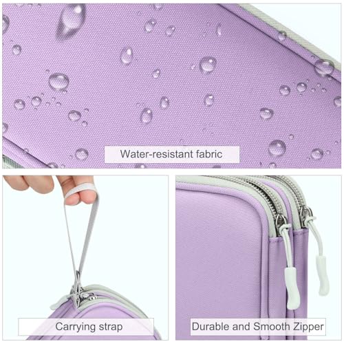 FYY Electronic Organizer, Large Travel Cable Organizer Bag Pouch Electronic Accessories Carry Case Portable Waterproof Double Layers All-in-One Storage Bag for Cable, Cord, Charger, Light Purple - Image 4