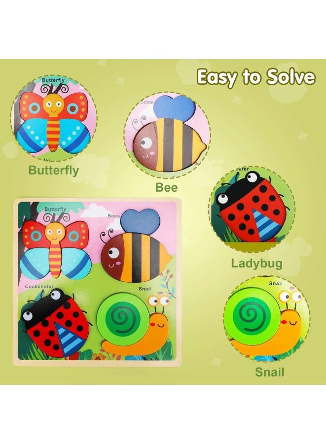 2 Pcs Big size Wooden Puzzles for Toddlers Baby Wood Animal Toys for Kids Jigsaw Puzzle Learning Educational Toys for Toddlers, Vehicles and Forest - Image 4