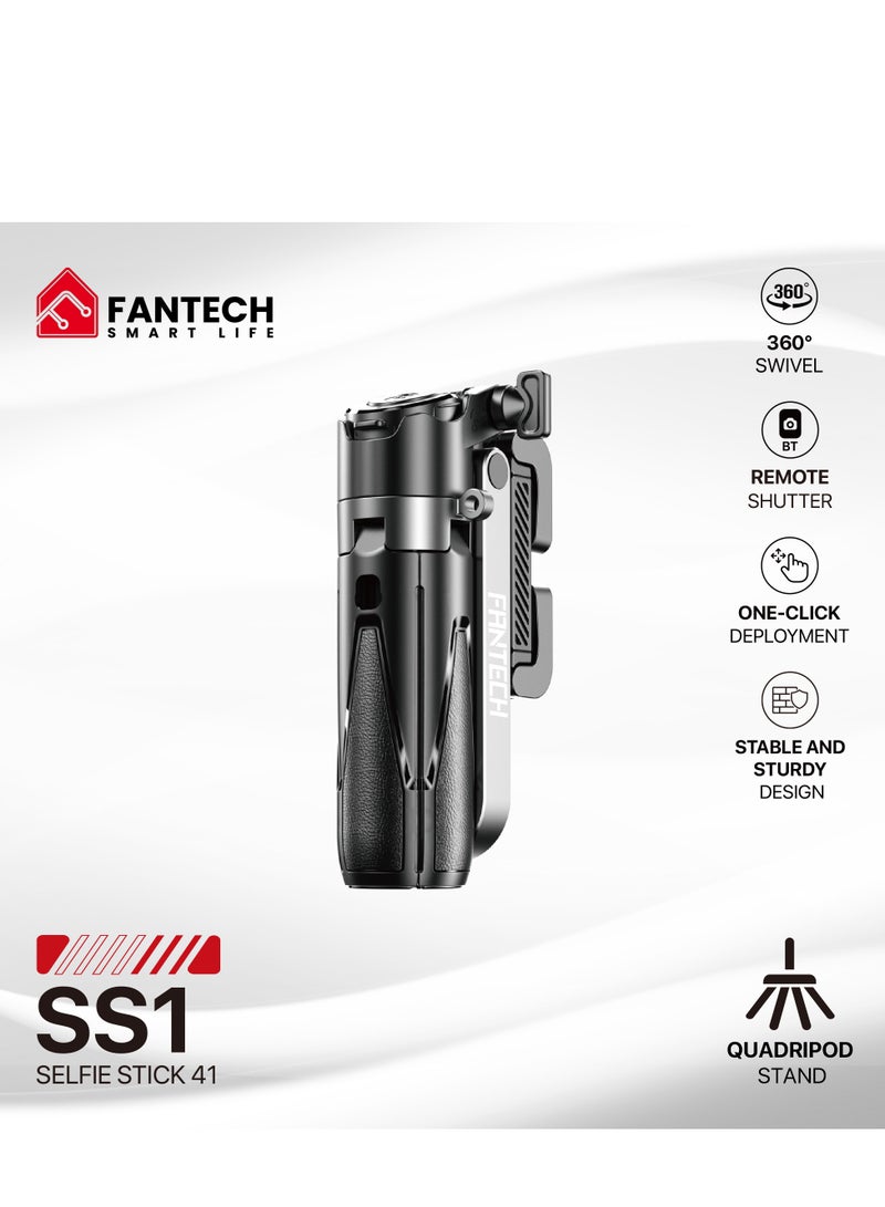 FANTECH Pocket Phone Tripod for Video Vlog Recording, Mini Portable Multi-Function Selfie Stick with Remote Control Photo Function, Retractable Handheld Phone Tripod Stand - Image 1