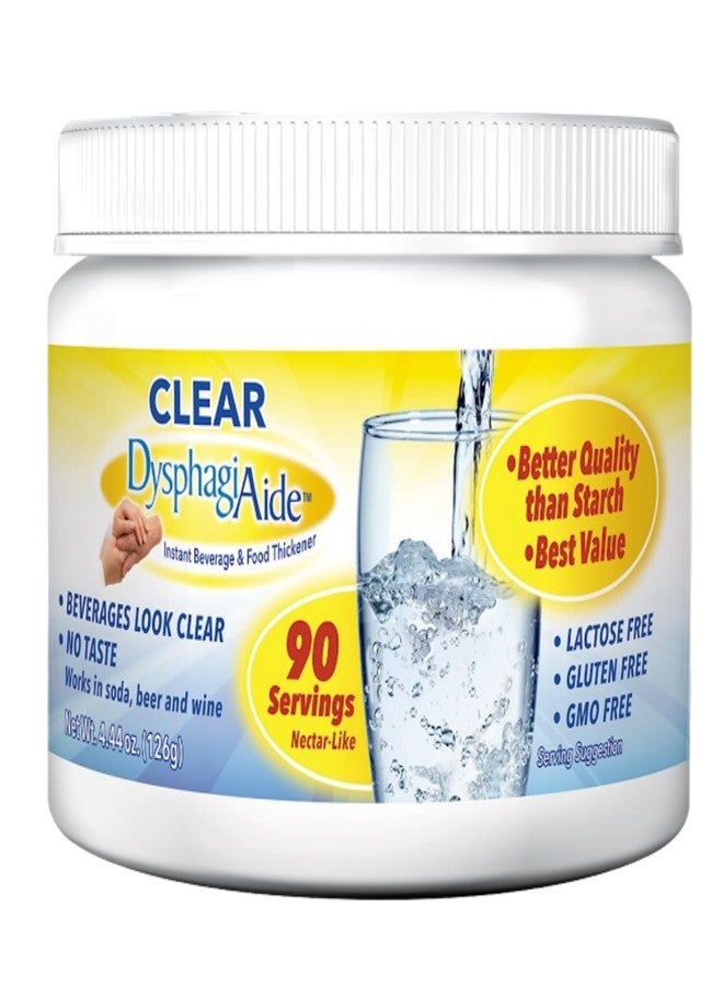 DYSPHAGIAIDE Clear DysphagiAide Thickener Powder, Instant Thickener for Liquids and Food (4.4 oz, 90 Serving), Liquid Thickener for Dysphagia, Drink Thickener and Water Thickener, Nectar Thick Consistency & Honey - Image 1
