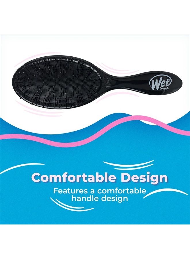 Wet Brush فرشاة فك التشابك الأصلية، سوداء - فرشاة فك التشابك بشعيرات ناعمة ومرنة - فرشاة فك التشابك للشعر المجعد - فرشاة خالية من التشابك للشعر المستقيم، الكثيف، والمجعد - للنساء والرجال - Image 4