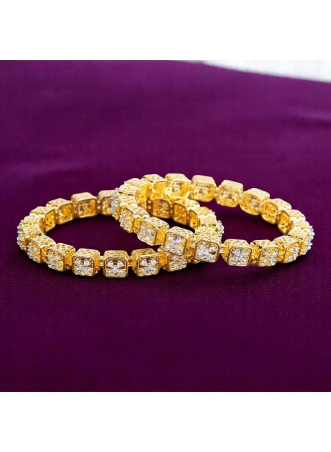 Pretty Precious 428668 Cz Delicate Bangles With 2 Tone Plating-Size 2.8 - Image 4
