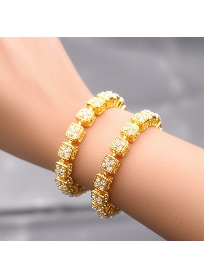 Pretty Precious 428668 Cz Delicate Bangles With 2 Tone Plating-Size 2.8 - Image 3