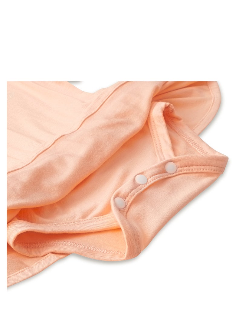 Anvi Baby Organic Bamboo Spandex Onesie Dress- Peach  - Image 4