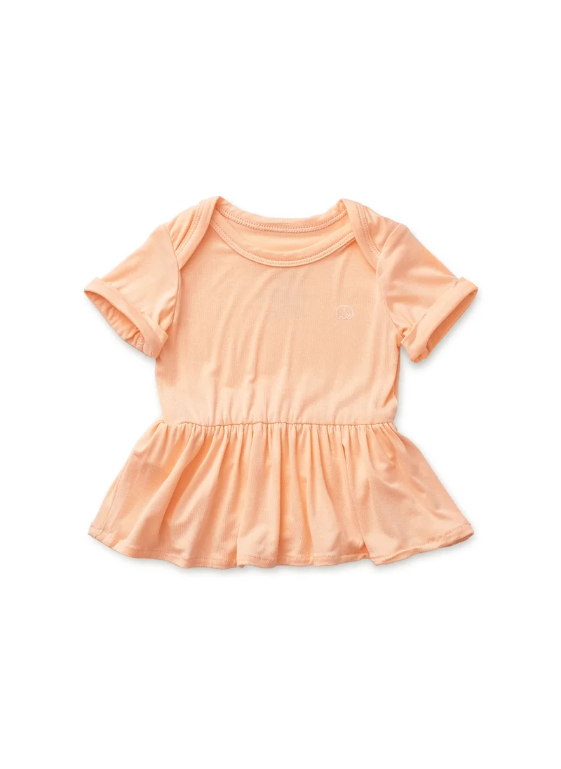 أنفي بيبي Organic Bamboo Spandex Onesie Dress- Peach