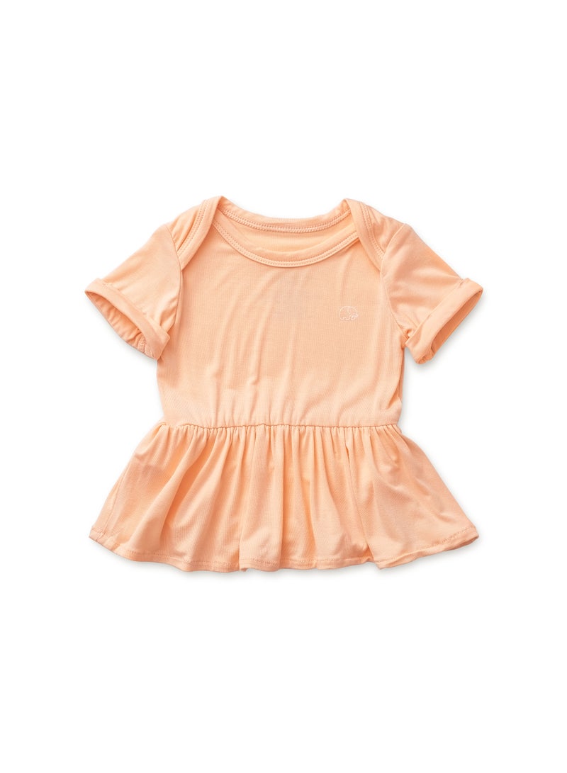Anvi Baby Organic Bamboo Spandex Onesie Dress- Peach  - Image 1
