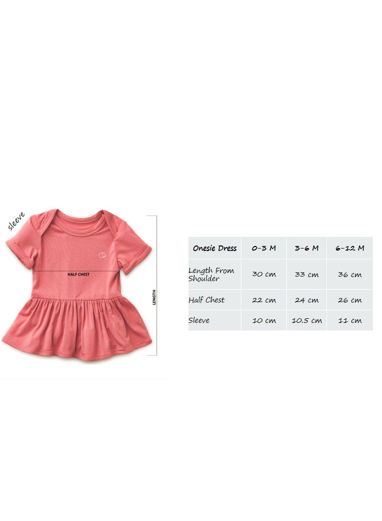 Anvi Baby Organic Bamboo Spandex Onesie Dress- Peach  - Image 2