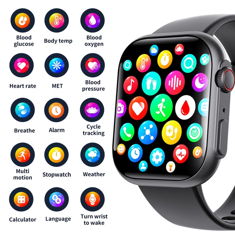 Smart Watch: 2.1 Inch HD 3D Flexible Screen - Advanced Health Monitoring Mode Wearable Glucose Monitor for Fitness Enthusiasts, Daily Health Tracking, iOS 10.0 or Android 5.0+ Users - Image 5