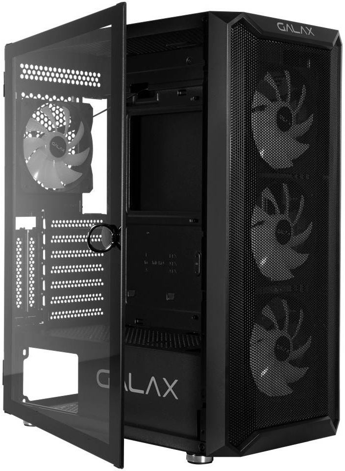 GALAX Revolution 07 ATX Computer Case, SPCC+Tempered Glass, Up to 360mm Radiator Support, Up to 330mm VGA Card Length,3x USB Ports/HD Audio Support I/O, Black | G-CGG7AGBA4B0-GXLG - Image 5