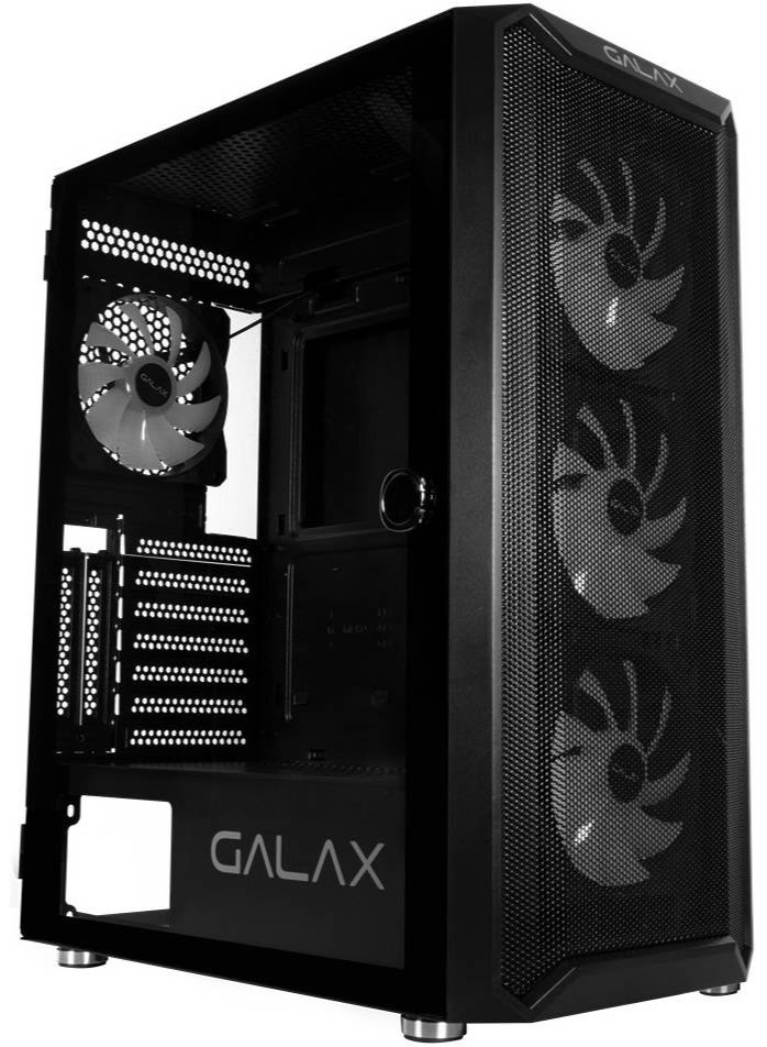 GALAX Revolution 07 ATX Computer Case, SPCC+Tempered Glass, Up to 360mm Radiator Support, Up to 330mm VGA Card Length,3x USB Ports/HD Audio Support I/O, Black | G-CGG7AGBA4B0-GXLG - Image 2