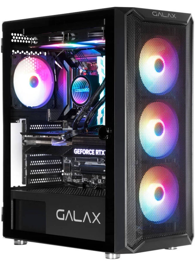 GALAX Revolution 07 ATX Computer Case, SPCC+Tempered Glass, Up to 360mm Radiator Support, Up to 330mm VGA Card Length,3x USB Ports/HD Audio Support I/O, Black | G-CGG7AGBA4B0-GXLG - Image 3