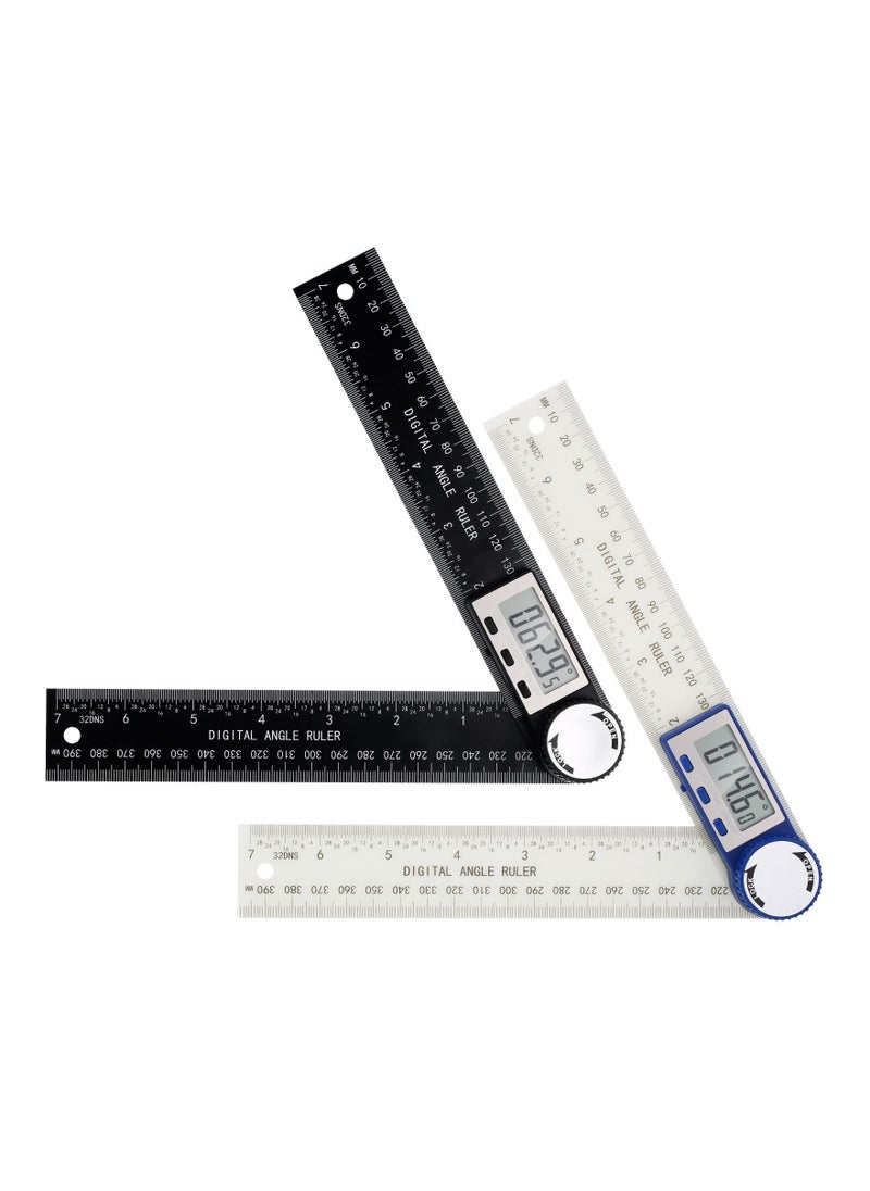 Generic - Digital Angle Finder, 2 PCS Protractor, 2 in 1 Angle Finder Ruler, with Large LCD Display, DIY Angle Measuring Tool, Construction Protractors, for Woodworking Carpenter 200 Mm/7.87 Inches - Image 1