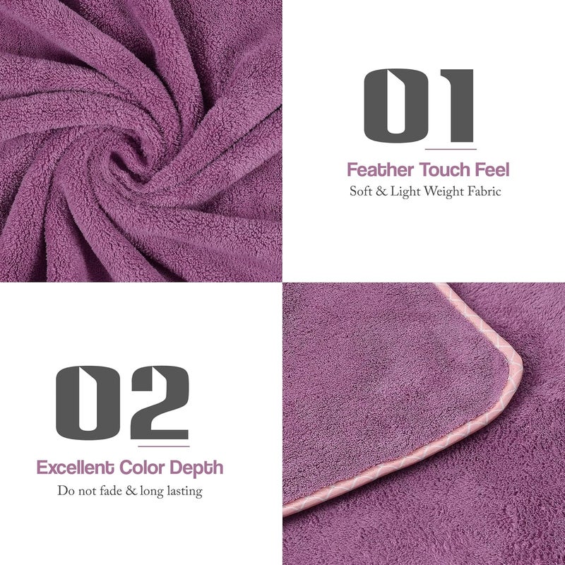 Urban Leaf UrbanLeaf Premium Microfiber Kids Bath Towels Quick Drying Towels for Unisex Kids Cartoon Print Baby Towel for Boys and Girls (Pack of 1, Purple) - Image 4