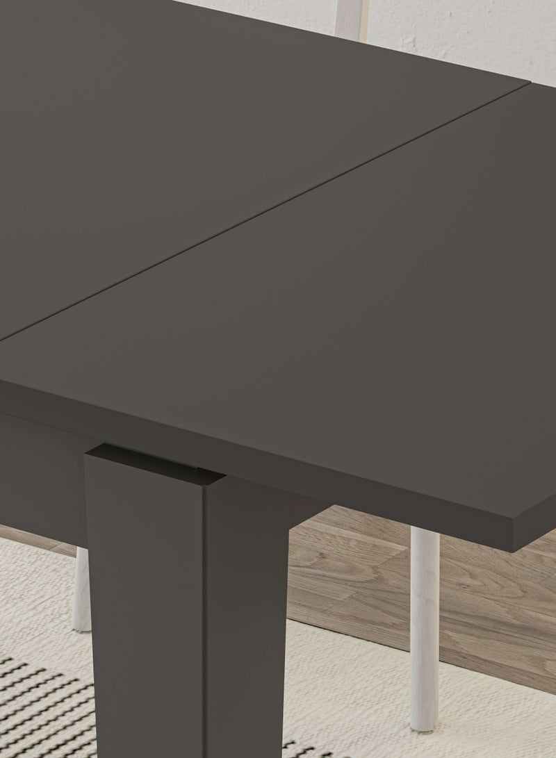 Mourah Home Tolmen Extendable Dining Table L 140 X W 80 - Dark Grey- 3 Years Warranty  - Image 5