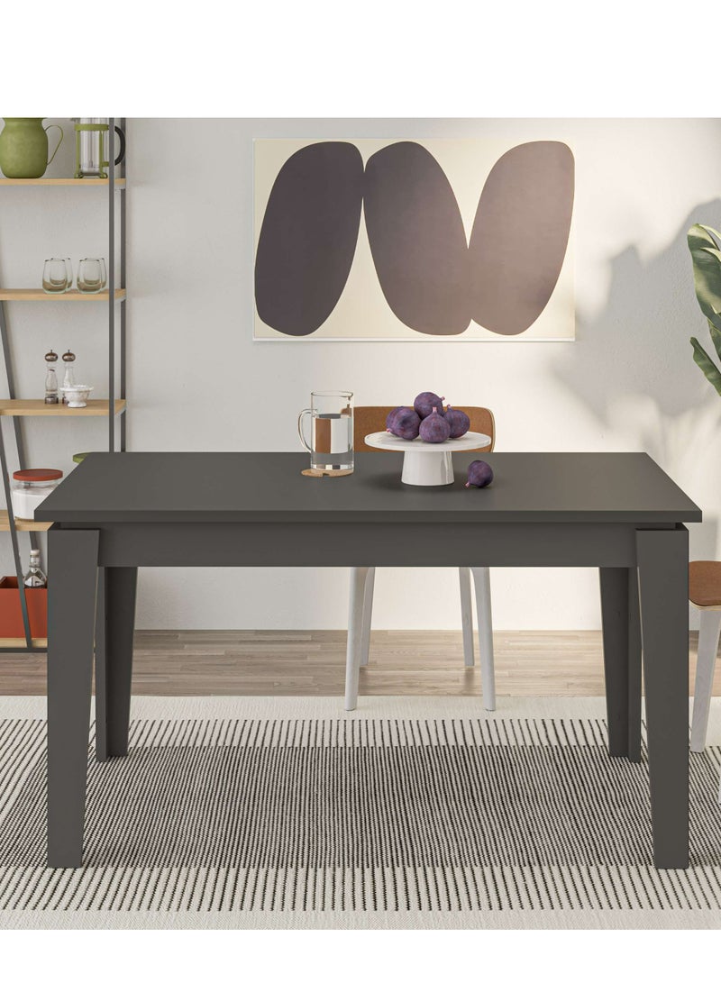 Mourah Home Tolmen Extendable Dining Table L 140 X W 80 - Dark Grey- 3 Years Warranty  - Image 1